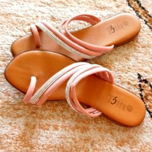 Glitter flat sandals